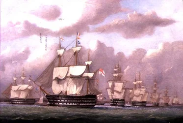 De Viceadmiraal van de Witte Arriveert bij Spithead