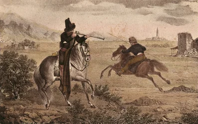 CABRERA Y GRINO, Ramon (1806-1877). Spaanse Carlistische militair. Spanje. Carlistenoorlogen. Cavalerie van de Cid. Afbeelding uit 