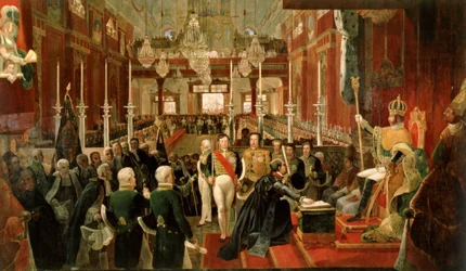 Kroning van keizer Pedro I van Brazilië (print)