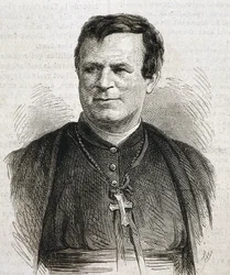 DUBUIS, Claude Marie (1817-1895). In Engeland geboren prelaat van de Rooms-Katholieke Kerk. Hij diende als bisschop van Galveston van 1862 tot 1892. Gravure. SPANJE. CATALONIË. Barcelona. Bibliotheek van de Universiteit van Barcelona
