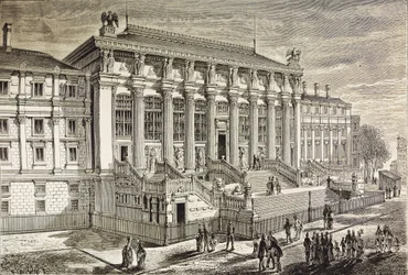 Frankrijk. Parijs. Gerechtshof in de 19e eeuw. Gravure. Privécollectie