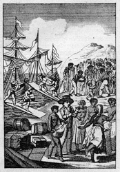 Frontispice voor een populaire editie van de "Reis van Parijs naar Saint-Cloud over zee en terug van Saint Cloud naar Parijs over land" door Louis Balthazar Neel