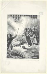 Grimmige scène bij de Mariahilfer-linie in de nacht van 13 maart 1848 tijdens de Weense revolutie