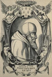 HULSIUS, Levinus (1550-1606). Paul III. eind 16e eeuw. Portret met camauro.