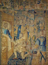Koning Hendrik III (1551-1589) op zijn sterfbed, vermoord door de monnik Jacques Clément op 1/08/1589