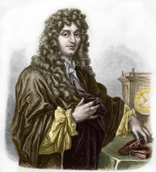 Portret van Christiaan Huygens, Nederlands natuurkundige en wiskundige