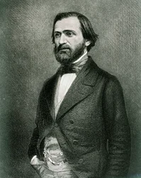 Portret van Giuseppe Fortunino Francesco Verdi (ets)