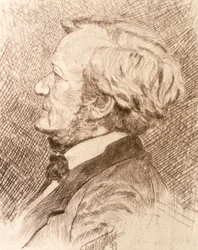 Portret van Wilhelm Richard Wagner (ets)