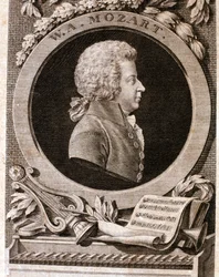 Portret van Wolfgang Amadeus Mozart (ets)