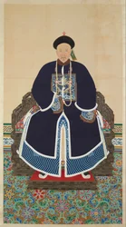 Portret van een Qing hoveling, mogelijk Jing Shou (geb. 1889) (inkt en kleur op zijde)