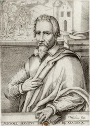 SERVET, Miguel (1511-1553). Spaanse arts en theoloog. Houtsnede. FRANKRIJK. ILE-DE-FRANCE. Parijs. Nationale Bibliotheek