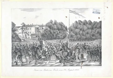 Scène in de Prater (in Wenen) op 23 augustus 1848