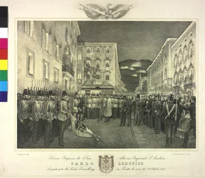 Plechtige ontvangst van aartshertog Karl Ludwig op 20 oktober 1855 in Trento