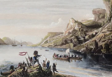 De Franse ontdekkingsreiziger Jacques Cartier ontdekte en beklom de St. Lawrence rivier in Canada in 1535 - Jacques Cartier ontdekte de St. Lawrence rivier in 1535