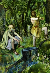 Timon van Athene, toneelstuk van William Shakespeare, ca. 1880 (prent)