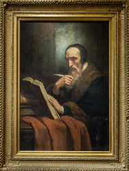 Portret van Johannes Calvijn (Jean Cauvin), Frans schrijver, theoloog en predikant tijdens de Protestantse Reformatie (1509-1564) - schilderij van Ary Scheffer (1795-1858). Musée de la Vie romantique - Parijs