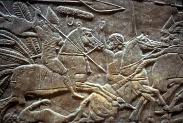 Ashurbanipal in de Slag bij Til-Tuba, 650-620 v.Chr.
