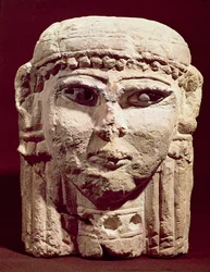 Hoofd van de godin Ishtar, uit Amman, Jordanië