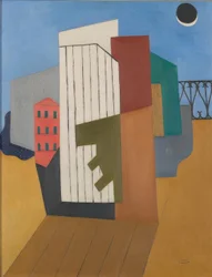 Geometrische vormen, balustrade en zon