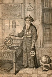 Jezuïet Johann Adam Schall von Bell (1591-1666), voorganger van Ferdinand Verbiest, astronoom aan het hof van de Ming-dynastie in Nanjing, in Mandarijnenkostuum