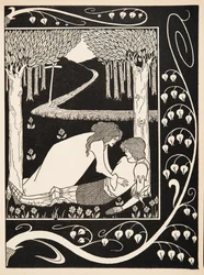 Hoe Sir Launcelot werd gekend door Dame Elaine, 1894 (gravure)