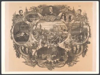 Gedenkplaat bij de novemberfeesten in 1863