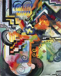 Gekleurde compositie Hommage à Bach, 1912