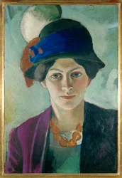 Elisabeth mit Hut (schilderij op doek)