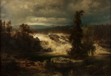 De Labrofossen bij Kongsberg in Noorwegen