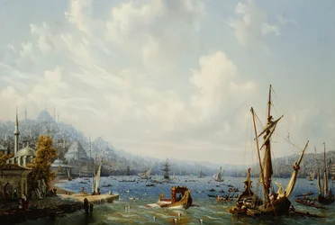 Boten op de Bosporus, bij Constantinopel, 1846