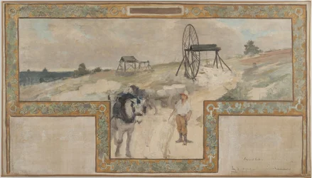 Schets voor de trouwzaal van het stadhuis van Arcueil-Cachan: Werk in de steengroeve