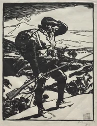 Chasseur Alpin kijkt naar de Rijnvlakte