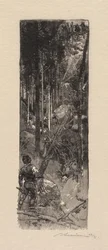 Fontainebleau Bos: Kappen van dennen La Forêt de Fontainebleau: Abatage des pins, 1890