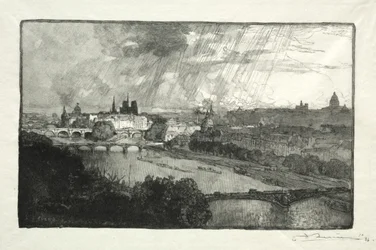 Parijs, gezien vanaf het Pavillon de Flore, 1890