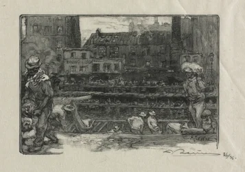 Lossers van gips Canal St. Martin, 1890