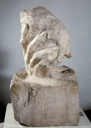 De hand van God, marmeren sculptuur van Auguste Rodin (1840-1917), 20e eeuw, Parijs, Musée Rodin
