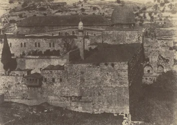 Jeruzalem. Tempelmuur. El-Aksa Moskee, zuidwestelijke hoek