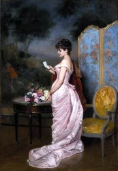 "De liefdesbrief" door Auguste Toulmouche