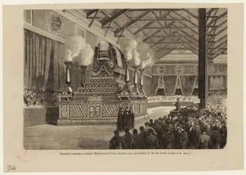Laatste eer aan Giacomo Meyerbeer in Parijs, op het Noordstation op 6 mei 1864, ca 1864