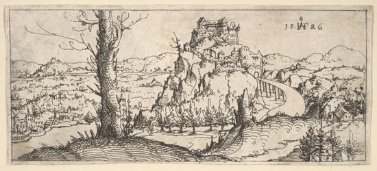 Landschap met Hoge Rotsen en Forten, 1546