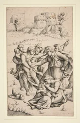 De Slachting van de Onschuldigen (middenblad uit serie van 3 bladen)