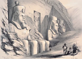 Exterieur van de Zuidelijke Tempel, Ebsamboul, Nubië, ca. 1850