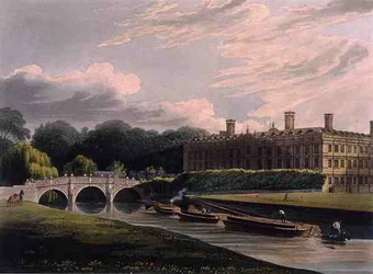 Exterieur van Clare Hall, Cambridge, uit 