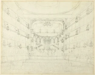 Studie voor een oratorium-Covent Garden Theater, uit Microkosmos van Londen