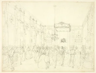 Studie voor de Salon, St. James, uit Microcosm of London