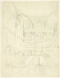 Studie voor Session House, Clerkenwell, uit Microcosm of London