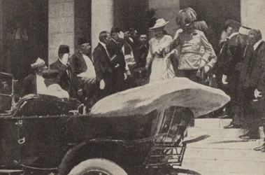 Aartshertog Franz Ferdinand en aartshertogin Sophie van Oostenrijk in Sarajevo kort voor hun moord, 1914
