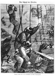 Duikers vinden piratenschat, 1897