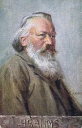 Ansichtkaart met afbeelding van Johannes Brahms ca. 1910