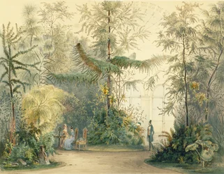 De Wintertuin van het Hofburg Paleis, Wenen, 1852